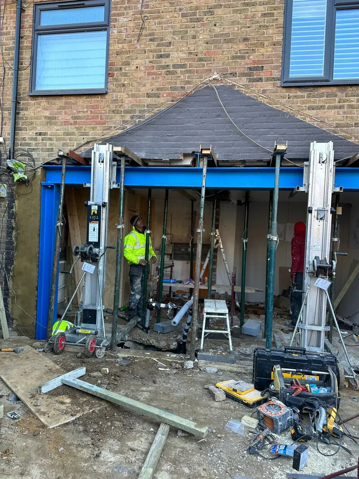 Close-up of precise mortar and brickwork detailing